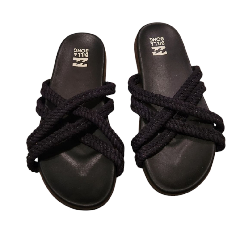 Women’s Size 8 Billabong Rope Tide Black Slide Sandals